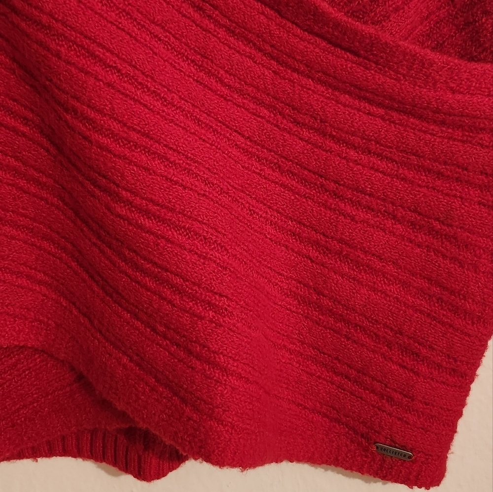 Red V-Neck Ribbed Sweater - Picture 3 of 5